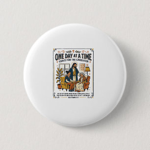 Chapa Redonda De 5 Cm Camiseta Gráfica Jesús Cuida Padres Ancianos Chris