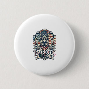 Chapa Redonda De 5 Cm Camiseta gráfica vectorial de pastor alemán patrió