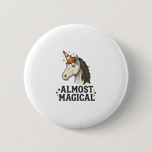 Chapa Redonda De 5 Cm Camiseta gráfica vintage de cono de unicornio casi