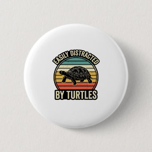 Chapa Redonda De 5 Cm Camiseta Gráfica Vintage de Tortugas que Distraen 