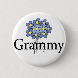 Chapa Redonda De 5 Cm Camiseta Grammy de la hermosa flor azul