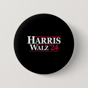Chapa Redonda De 5 Cm Camiseta Harris Tim Walz 2024 24 Para Presidente B