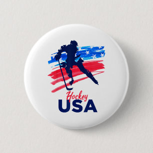 Chapa Redonda De 5 Cm Camiseta Hockey Usa Apoya Al Equipo Usa Hockey Sob