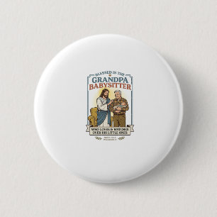 Chapa Redonda De 5 Cm Camiseta Humor de Abuelos de Jesús Cuidando la Fe 