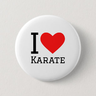 Chapa Redonda De 5 Cm Camiseta I Love Karate 