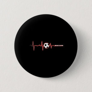 Chapa Redonda De 5 Cm Camiseta Latido del Corazón de Fútbol - Camiseta L