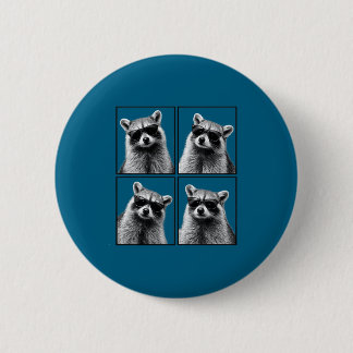 Chapa Redonda De 5 Cm Camiseta Mapache Selfie Mapache Adorables Selfies