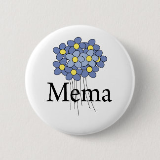 Chapa Redonda De 5 Cm Camiseta MeMa Flor Azul Bonita