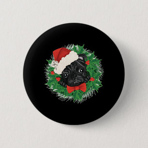 Chapa Redonda De 5 Cm Camiseta Navideña de Pug Impresionante