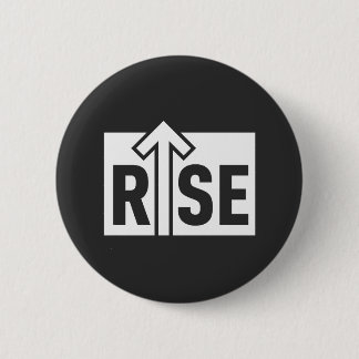 Chapa Redonda De 5 Cm Camiseta Negra Tipográfica de Elevación Rise