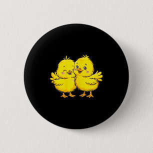 Chapa Redonda De 5 Cm Camiseta Niña Granjera Pollo Bebé Pollito.png