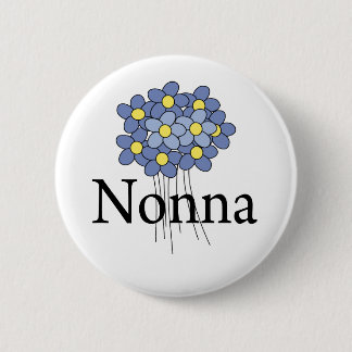 Chapa Redonda De 5 Cm Camiseta Nonna Flor Azul Bonita