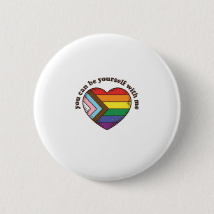 Chapa Redonda De 5 Cm Camiseta Orgullo Corazón Puedes Ser Tú Mismo Conmi