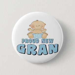 Chapa Redonda De 5 Cm Camiseta Orgullosa Nueva Abuela