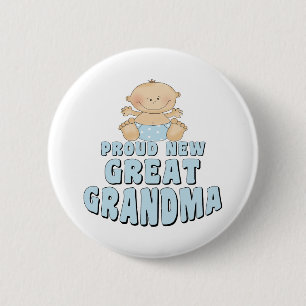 Chapa Redonda De 5 Cm Camiseta Orgullosa Nueva Bisabuela
