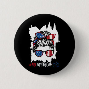 Chapa Redonda De 5 Cm Camiseta Patriótica Americana 4 De Julio De Usa Ch
