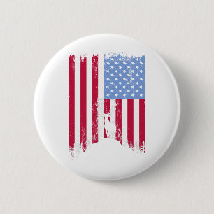 Chapa Redonda De 5 Cm Camiseta Patriótica de la caza de venados norteame
