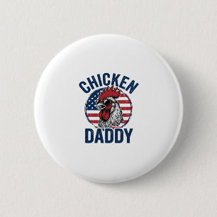 Chapa Redonda De 5 Cm Camiseta Patriótica Vintage Gallo Papá Pollo Desi