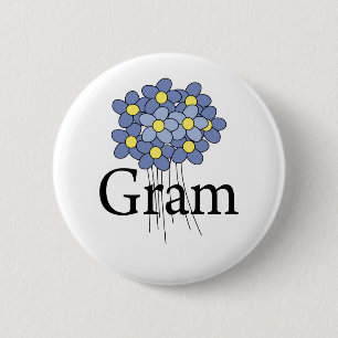 Chapa Redonda De 5 Cm Camiseta Pretty Blue Flower Gram