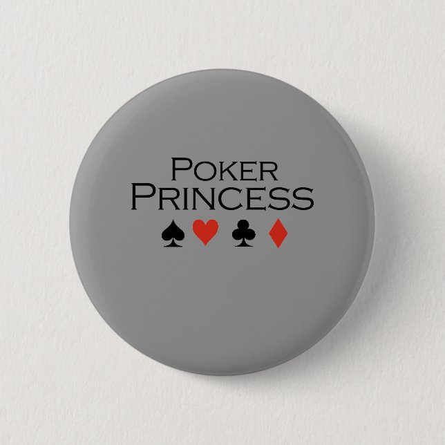 Chapa Redonda De 5 Cm Camiseta Princesa de Poker (Anverso)