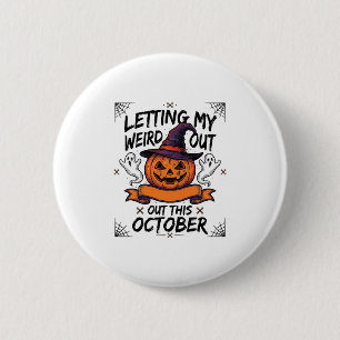 Chapa Redonda De 5 Cm Camiseta rara de Halloween con fantasmas de calaba