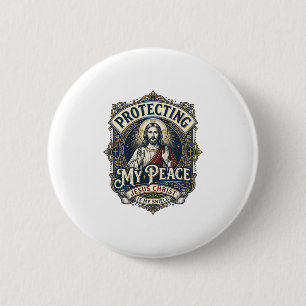 Chapa Redonda De 5 Cm Camiseta Respeto Propio Límites Jesús Fe Basada De