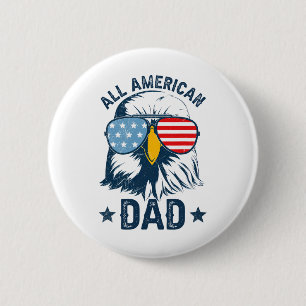 Chapa Redonda De 5 Cm Camiseta Retro Americana Día de la Independencia P