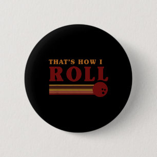 Chapa Redonda De 5 Cm Camiseta Retro Bowling Así Rueda