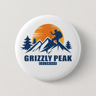 Chapa Redonda De 5 Cm Camiseta Retro Grizzly Peak Hike