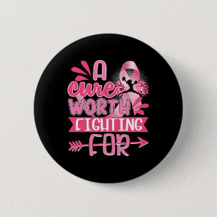 Chapa Redonda De 5 Cm Camiseta rosa de cáncer de mama Cheerance