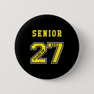 Chapa Redonda De 5 Cm Camiseta senior 2027 (parte de atrás) dorada de la