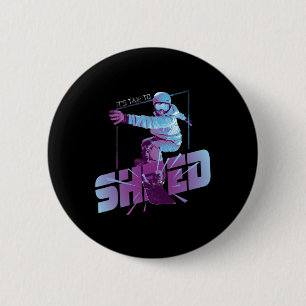 Chapa Redonda De 5 Cm Camiseta Shred Vintage Snowboard Disfraz Años 80 S