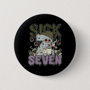 Chapa Redonda De 5 Cm Camiseta Sick Seven Meme 67 Seis Siete Juego de Pa