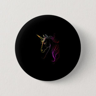 Chapa Redonda De 5 Cm Camiseta sin Mangas Mágica de Cabeza de Unicornio 