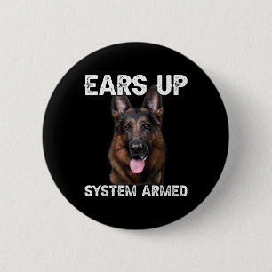 Chapa Redonda De 5 Cm Camiseta Sistema Armado de Orejas de Perro Pastor