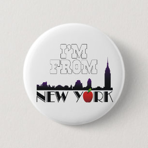 Chapa Redonda De 5 Cm CAMISETA soy de Nueva York