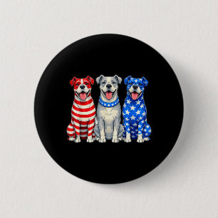 Chapa Redonda De 5 Cm Camiseta tierra del pitbull perro patriótico EE. U