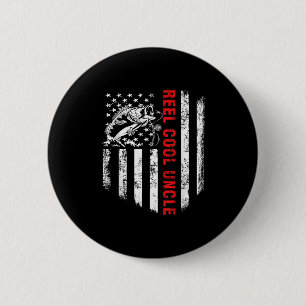 Chapa Redonda De 5 Cm Camiseta Tío Genial Usa Bandera Regalo de Pesca Pa