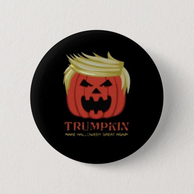 Chapa Redonda De 5 Cm Camiseta, Trumpkin, Merch de Halloween (Anverso)