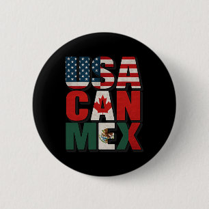 Chapa Redonda De 5 Cm Camiseta Usa Can Mex Bandera Fútbol Norteamérica H