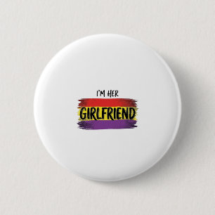 Chapa Redonda De 5 Cm Camiseta Vector Orgullo Arcoíris Soy Su Novia