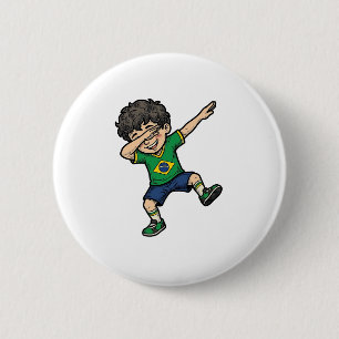 Chapa Redonda De 5 Cm Camiseta Vector Vintage Chico Dab Fútbol Brasil_1