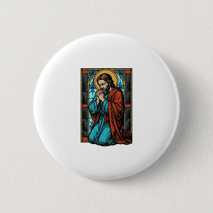 Chapa Redonda De 5 Cm Camiseta Vectorial de Figura Religiosa Rezando Vin