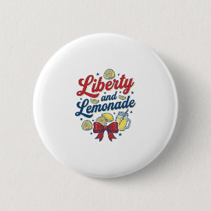 Chapa Redonda De 5 Cm Camiseta vectorial de limón patriótico Libertad y