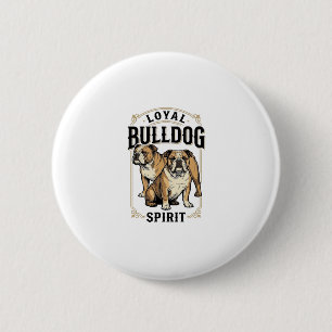 Chapa Redonda De 5 Cm Camiseta Vintage Bulldog Camiseta de Grabado de Bu