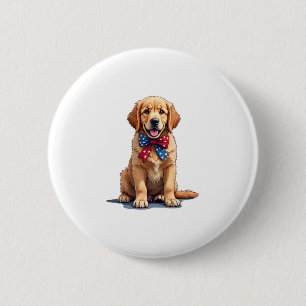 Chapa Redonda De 5 Cm Camiseta Vintage de Cachorro Golden Retriever Patr