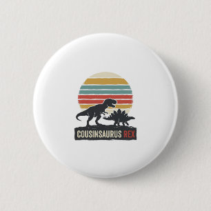 Chapa Redonda De 5 Cm Camiseta Vintage de Dinosaurio Divertido Cousinsau