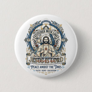 Chapa Redonda De 5 Cm Camiseta vintage de escatología profética de Jesús
