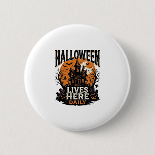 Chapa Redonda De 5 Cm Camiseta Vintage de Halloween Casa Embrujada Todos