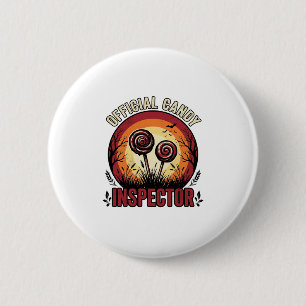 Chapa Redonda De 5 Cm Camiseta Vintage de Halloween del Inspector de Car